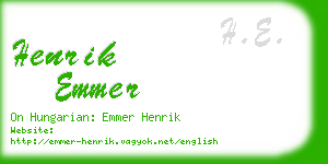 henrik emmer business card